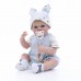 Realistic Reborn Girl Baby Doll 20'' with Blue Hat & Pacifier Set
